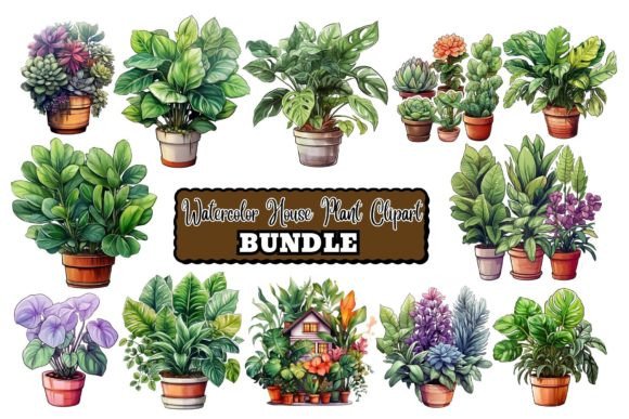 Download Watercolor Potted Plants Clipart - Potted plant Collection